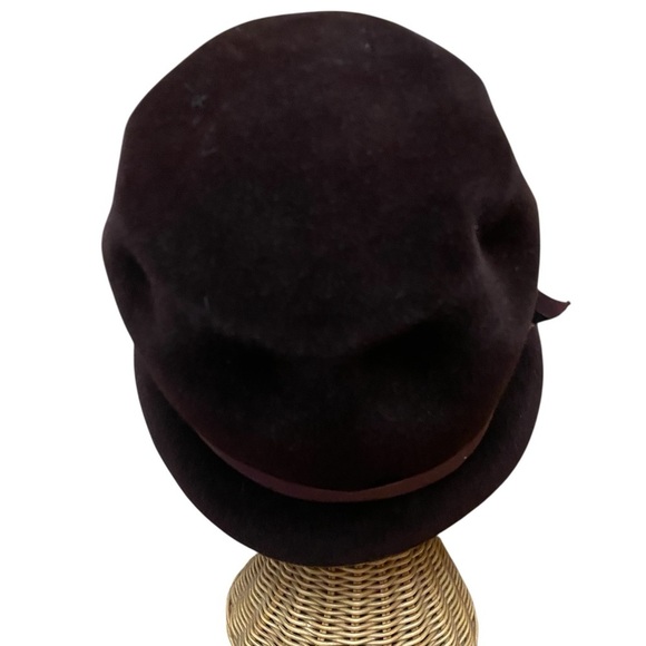 Amy New York Vintage Brown Cloche Hat With Ribbon 50s/60s Era Fall Velvet main image 6